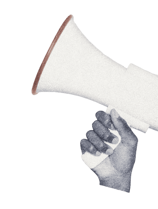 hand holding speaker